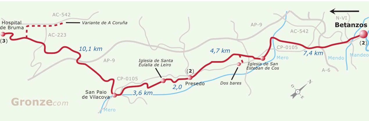 28ª Tappa – da Betanzos a Hospital de&nbsp;Bruma